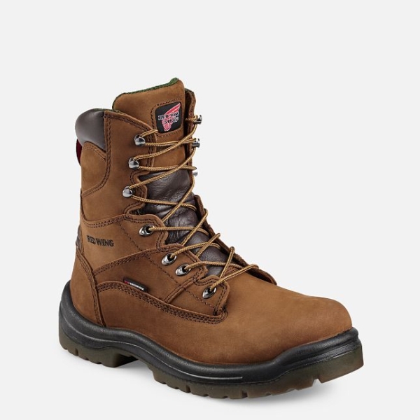 Men\'s Red Wing King Toe® 8-inch Waterproof Work Boots Brown | NZ6051JSY