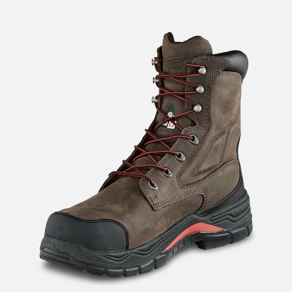 Men's Red Wing King Toe® Adc 8-inch CSA Metguard Waterproof Shoes Brown | NZ8605VTX