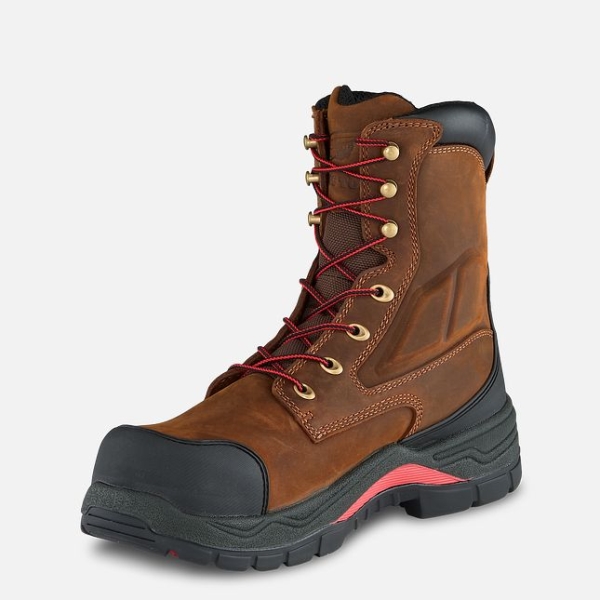 Men's Red Wing King Toe® Adc 8-inch Waterproof Work Boots Brown | NZ3180SQV