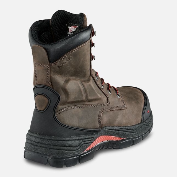 Men's Red Wing King Toe® Adc 8-inch Waterproof CSA Metguard Work Boots Brown | NZ4135QHV