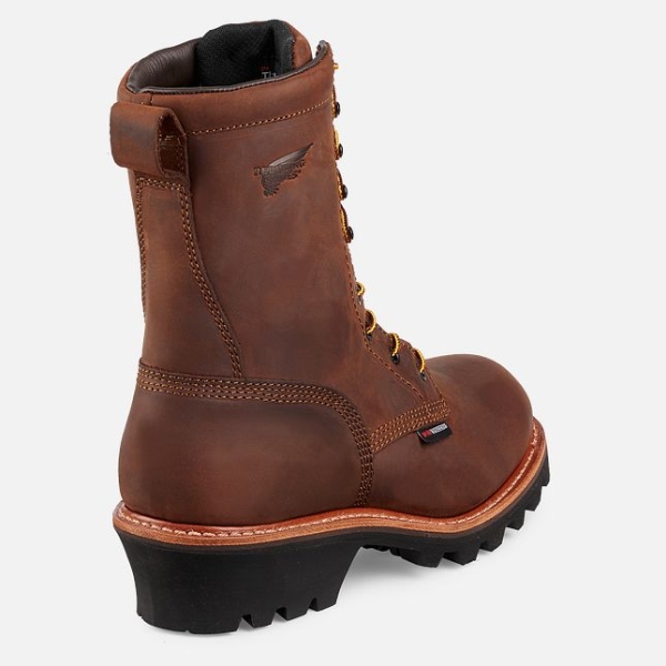 Men's Red Wing LoggerMax 9-inch Insulated, Waterproof Work Boots Brown | NZ1329WST