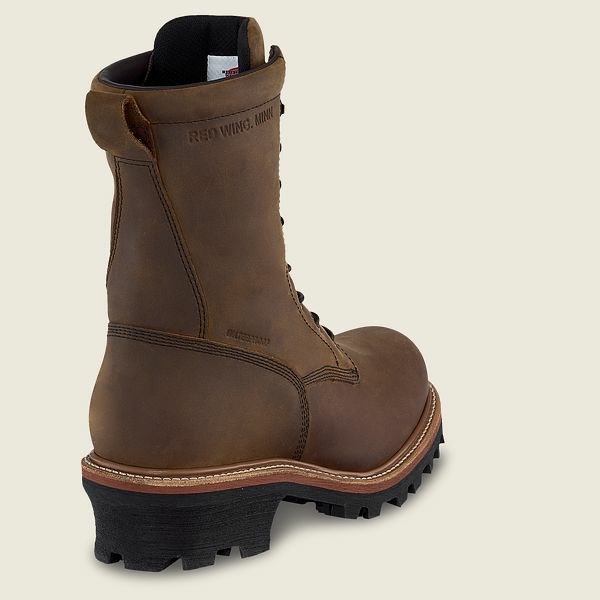 Men's Red Wing LoggerMax 9-inch Insulated, Waterproof Safety Toe Boot Work Boots Black | NZ6284MEI