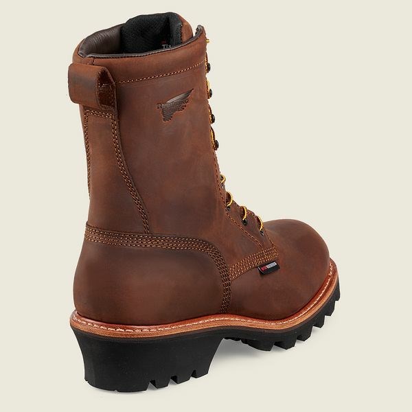 Men's Red Wing LoggerMax 9-inch Insulated, Waterproof Safety Toe Boot Work Boots Brown | NZ9754XTL