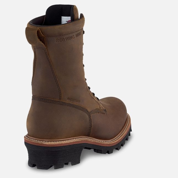 Men's Red Wing Loggermax 9-inch Insulated, Logger Waterproof Shoes Brown | NZ4267OBX