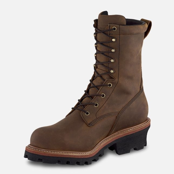 Men's Red Wing Loggermax 9-inch Insulated, Waterproof Logger Safety Shoes Brown | NZ4639OEI