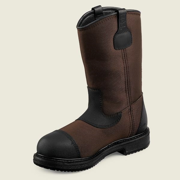 Men's Red Wing MaxBond 12-inch Waterproof Safety Toe Pull-On Boot Work Boots Brown | NZ6130LPO