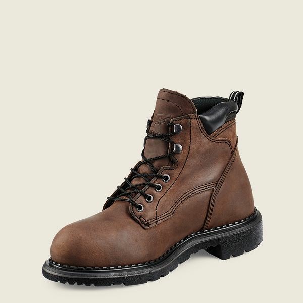 Men's Red Wing SuperSole 6-inch Waterproof Safety Toe Metguard Boot Work Boots Brown | NZ5360PKC