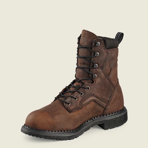 Men's Red Wing SuperSole 8-inch Waterproof Metguard Boot Safety Toe Boots Brown | NZ6428KLW