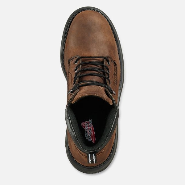 Men's Red Wing Supersole® 6-inch Waterproof Metguard Safety Shoes Brown | NZ9860HMV