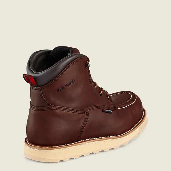 Men's Red Wing Traction Tred 6-inch Waterproof Safety Toe Boot Work Boots Brown | NZ0341FJH