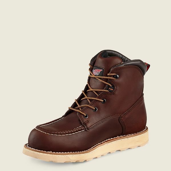 Men's Red Wing Traction Tred 6-inch Waterproof Safety Toe Boot Work Boots Brown | NZ0341FJH