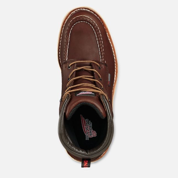 Men's Red Wing Traction Tred 6-inch Waterproof Shoes Brown | NZ3196GKL