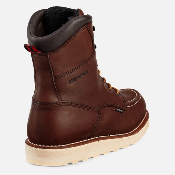 Men's Red Wing Traction Tred 8-inch Waterproof Work Boots Brown | NZ0687JWT