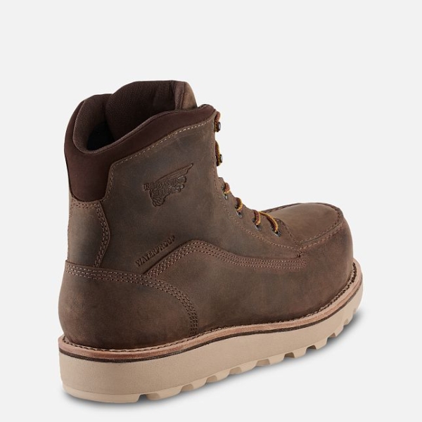 Men's Red Wing Traction Tred Lite 6-inch Waterproof Safety Shoes Brown | NZ0193XTN