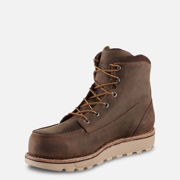 Men's Red Wing Traction Tred Lite 6-inch Waterproof Safety Shoes Brown | NZ0193XTN