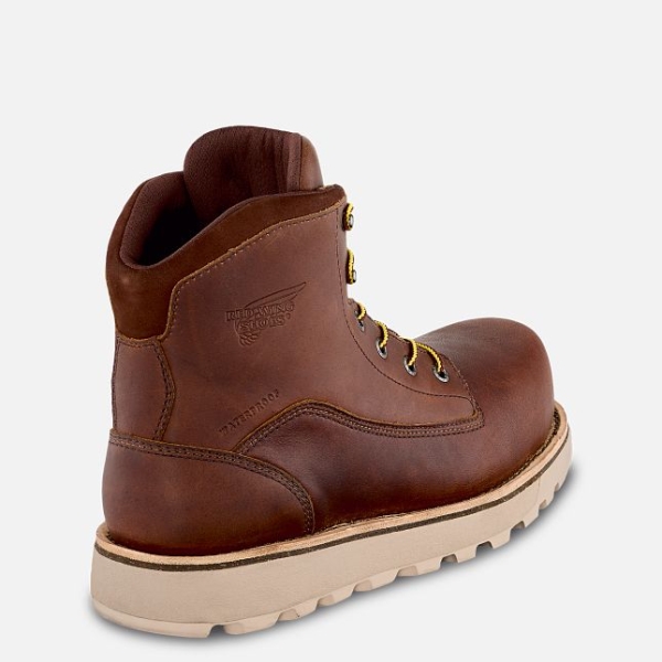 Men's Red Wing Traction Tred Lite 6-inch Waterproof Shoes Brown | NZ4968JEI