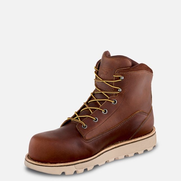 Men's Red Wing Traction Tred Lite 6-inch Waterproof Shoes Brown | NZ4968JEI