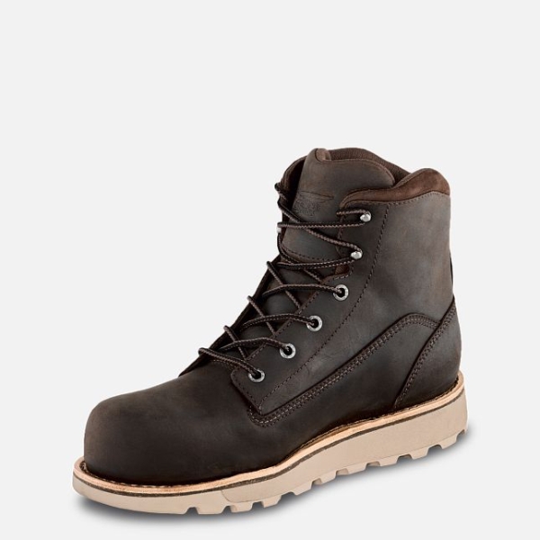 Men's Red Wing Traction Tred Lite 6-inch Waterproof Shoes Brown | NZ5862RAQ