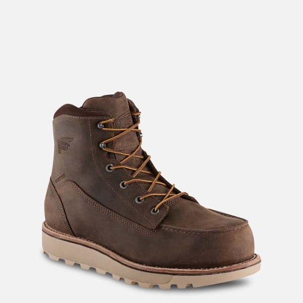 Men\'s Red Wing Traction Tred Lite 6-inch Waterproof Work Boots Brown | NZ5872OMT