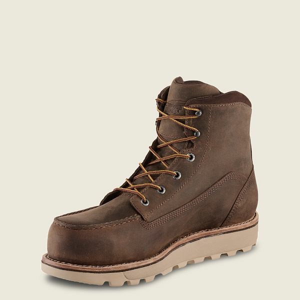 Men's Red Wing Traction Tred Lite 6-inch Waterproof Safety Toe Boot Work Boots Brown | NZ7419EAP