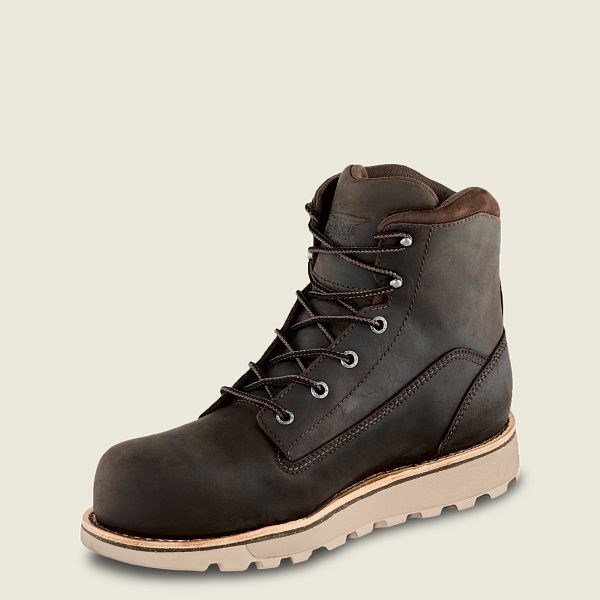 Men's Red Wing Traction Tred Lite 6-inch Waterproof Safety Toe Boot Work Boots Brown | NZ9352NTW