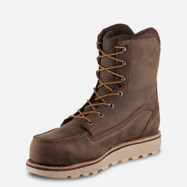 Men's Red Wing Traction Tred Lite 8-inch Waterproof Shoes Brown | NZ5796SNO