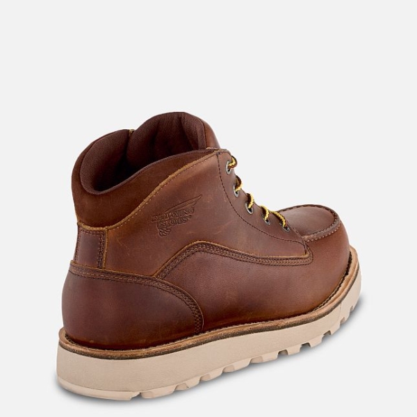 Men's Red Wing Traction Tred Lite Waterproof Chukka Work Boots Brown | NZ4583QEK