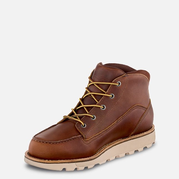 Men's Red Wing Traction Tred Lite Waterproof Chukka Work Boots Brown | NZ4583QEK