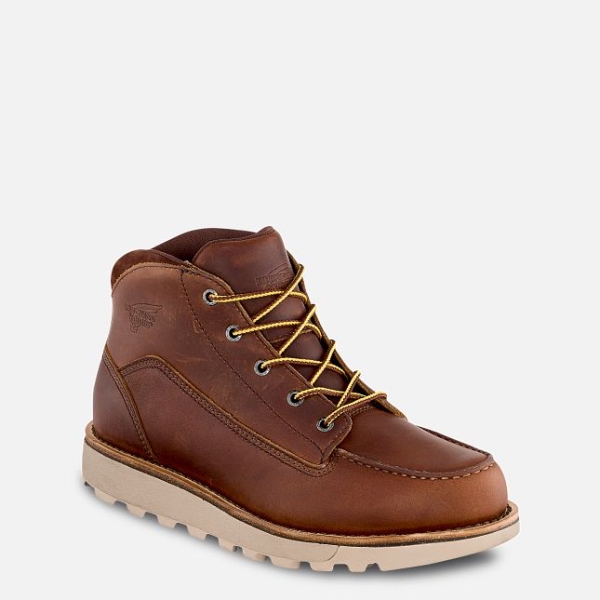 Men\'s Red Wing Traction Tred Lite Waterproof Chukka Work Boots Brown | NZ4583QEK