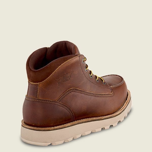 Men's Red Wing Traction Tred Lite Waterproof Soft Toe Chukka Work Boots Brown | NZ9738TGM