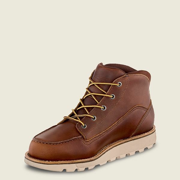 Men's Red Wing Traction Tred Lite Waterproof Soft Toe Chukka Work Boots Brown | NZ9738TGM