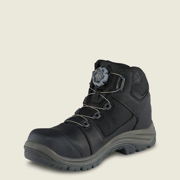 Men's Red Wing Tradesman 5-inch Waterproof Safety Toe Hiking Boots Black | NZ6178TAO