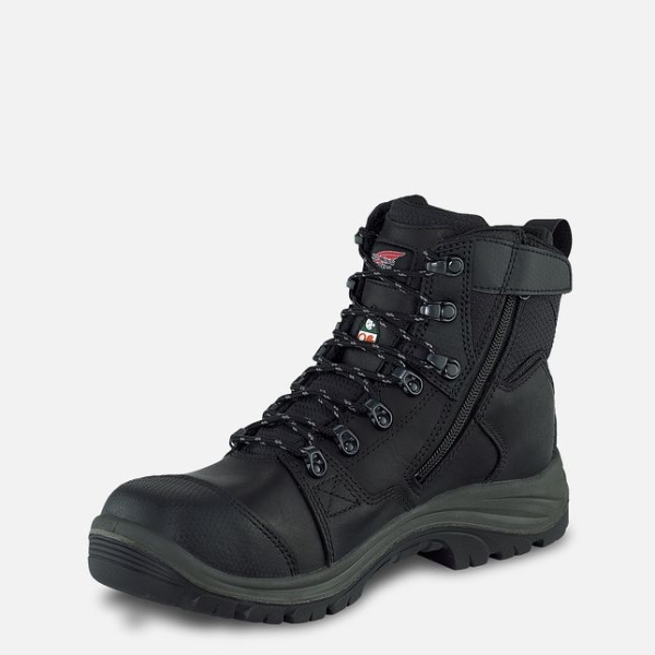 Men's Red Wing Tradesman 6-inch Side-Zip CSA Waterproof Shoes Black | NZ3512EYG