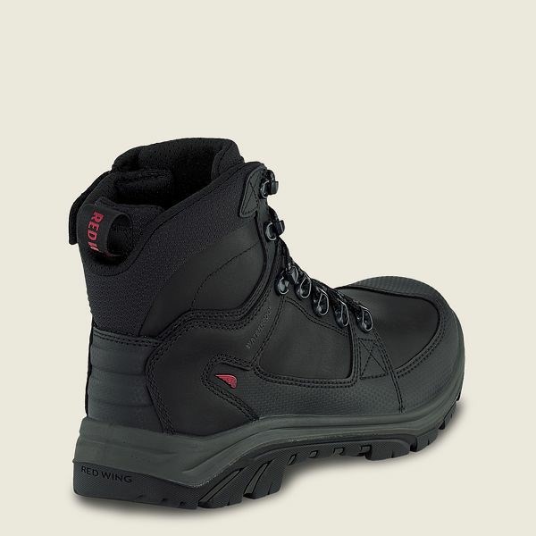 Men's Red Wing Tradesman 6-inch Side-Zip, Waterproof, CSA Safety Toe Boots Black | NZ4873IDA