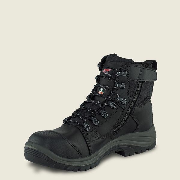 Men's Red Wing Tradesman 6-inch Side-Zip, Waterproof, CSA Safety Toe Boots Black | NZ4873IDA