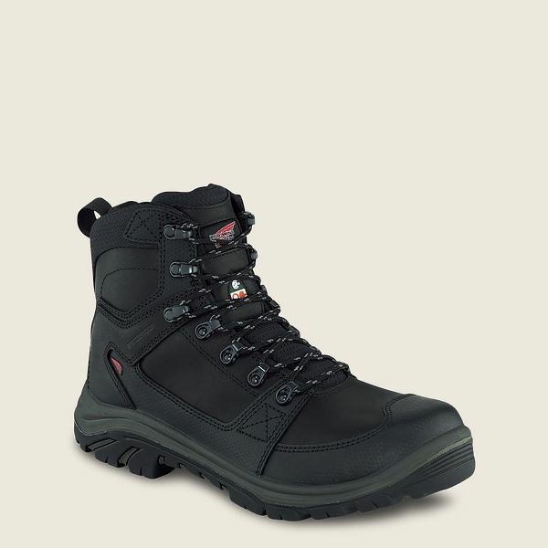 Men\'s Red Wing Tradesman 6-inch Side-Zip, Waterproof, CSA Safety Toe Boots Black | NZ4873IDA