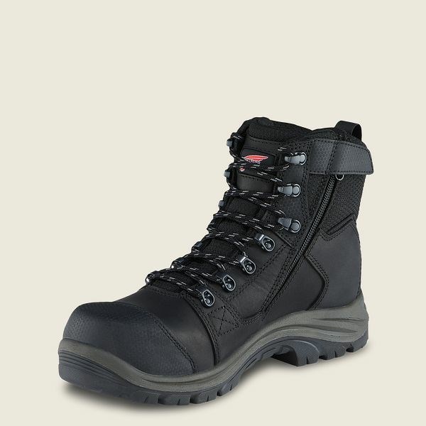 Men's Red Wing Tradesman 6-inch Side-Zip Waterproof Safety Toe Boots Black | NZ8791VSC