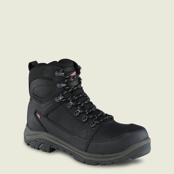 Men\'s Red Wing Tradesman 6-inch Side-Zip Waterproof Safety Toe Boots Black | NZ8791VSC