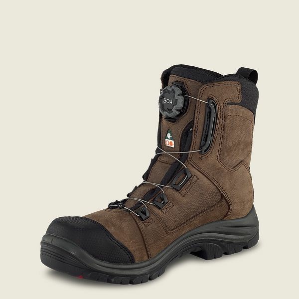 Men's Red Wing Tradesman 8-inch BOA,Waterproof, CSA Safety Toe Boots Black | NZ0135AQV