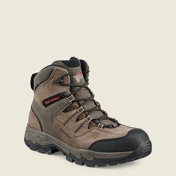 Men\'s Red Wing TruHiker 6-inch Waterproof Safety Toe Hiking Boots Grey | NZ6083XKZ
