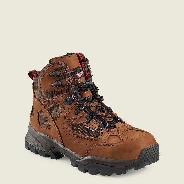 Men\'s Red Wing TruHiker 6-inch Waterproof Safety Toe Hiking Boots Brown | NZ6301XZL
