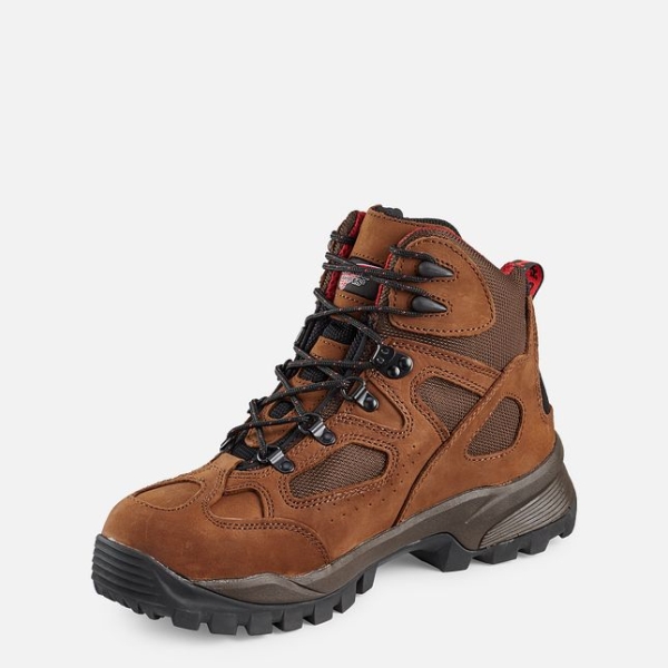 Men's Red Wing Truhiker 6-inch Hiker Waterproof Shoes Brown | NZ3215SAY