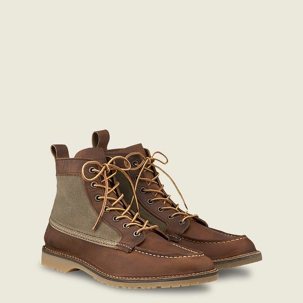 Men's Red Wing Weekender Canvas Moc 6-Inch Boot Heritage Boots Brown | NZ6234QYB