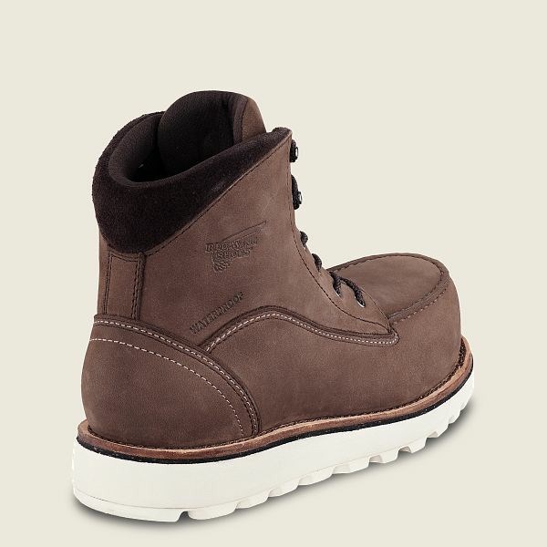 Women's Red Wing Traction Tred Lite 6-inch Waterproof Safety Toe Boot Work Boots Brown / White | NZ6185OXH