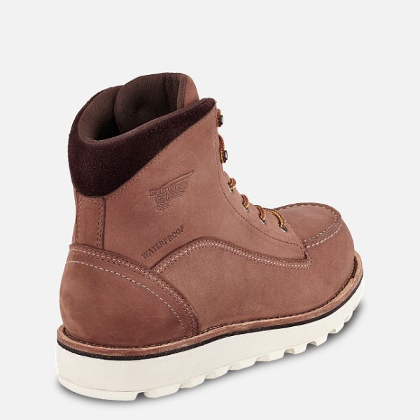 Women's Red Wing Traction Tred Lite 6-inch Waterproof Work Boots Dark Red | NZ8257ZLC