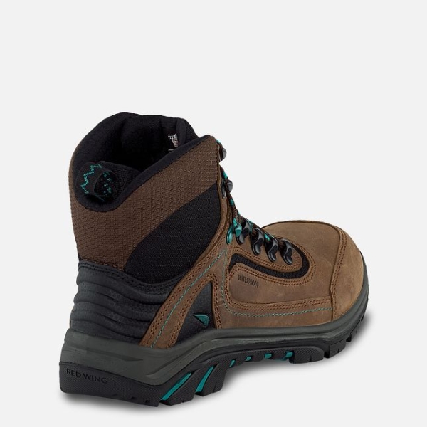 Women's Red Wing Tradeswoman 6-inch Waterproof Work Boots Brown / Turquoise | NZ0132TQE