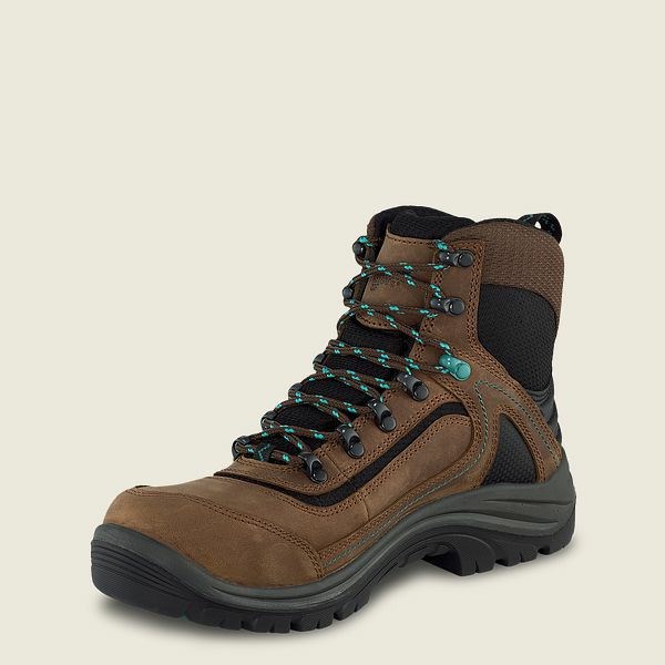 Women's Red Wing Tradeswoman 6-inch Waterproof Soft Toe Boots Brown / Black | NZ4275PMT