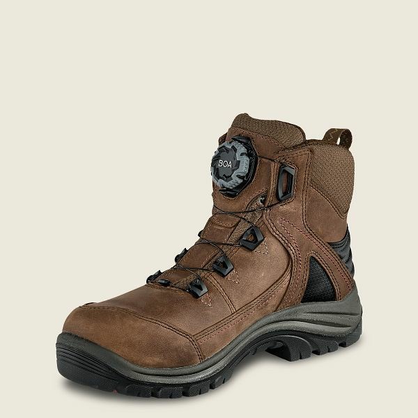 Women's Red Wing Tradeswoman 6-inch Waterproof Safety Toe Boot Work Boots Brown | NZ6752FEA