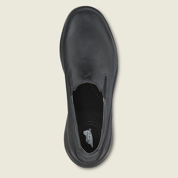 Women's Red Wing Zero-G Lite Soft Toe Leather Slip-On Work Shoes Black | NZ5391YOH