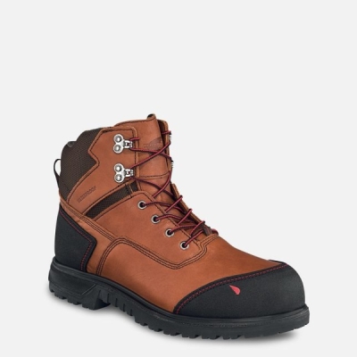 Men's Red Wing Brnr XP 6-inch Waterproof Work Boots Brown | NZ3524VMS